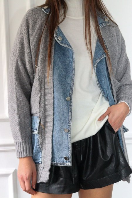 جاكيت صوف مع چينس