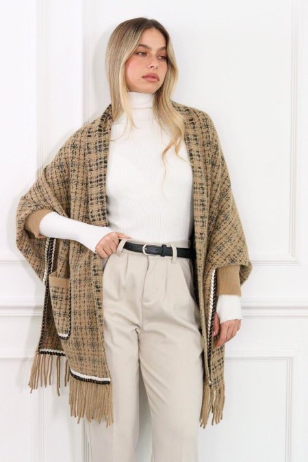 شال كشمير بني