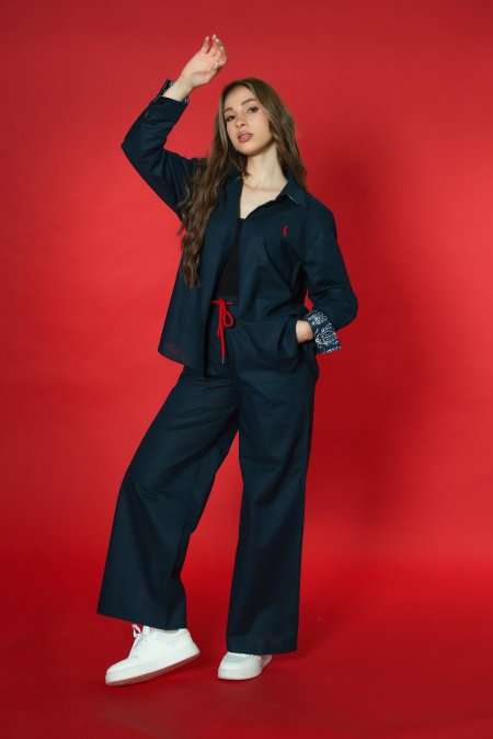 طقم بولو كحلي